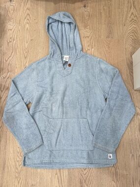 Birdwell Light Blue Towel Hooded Pullover Jacket